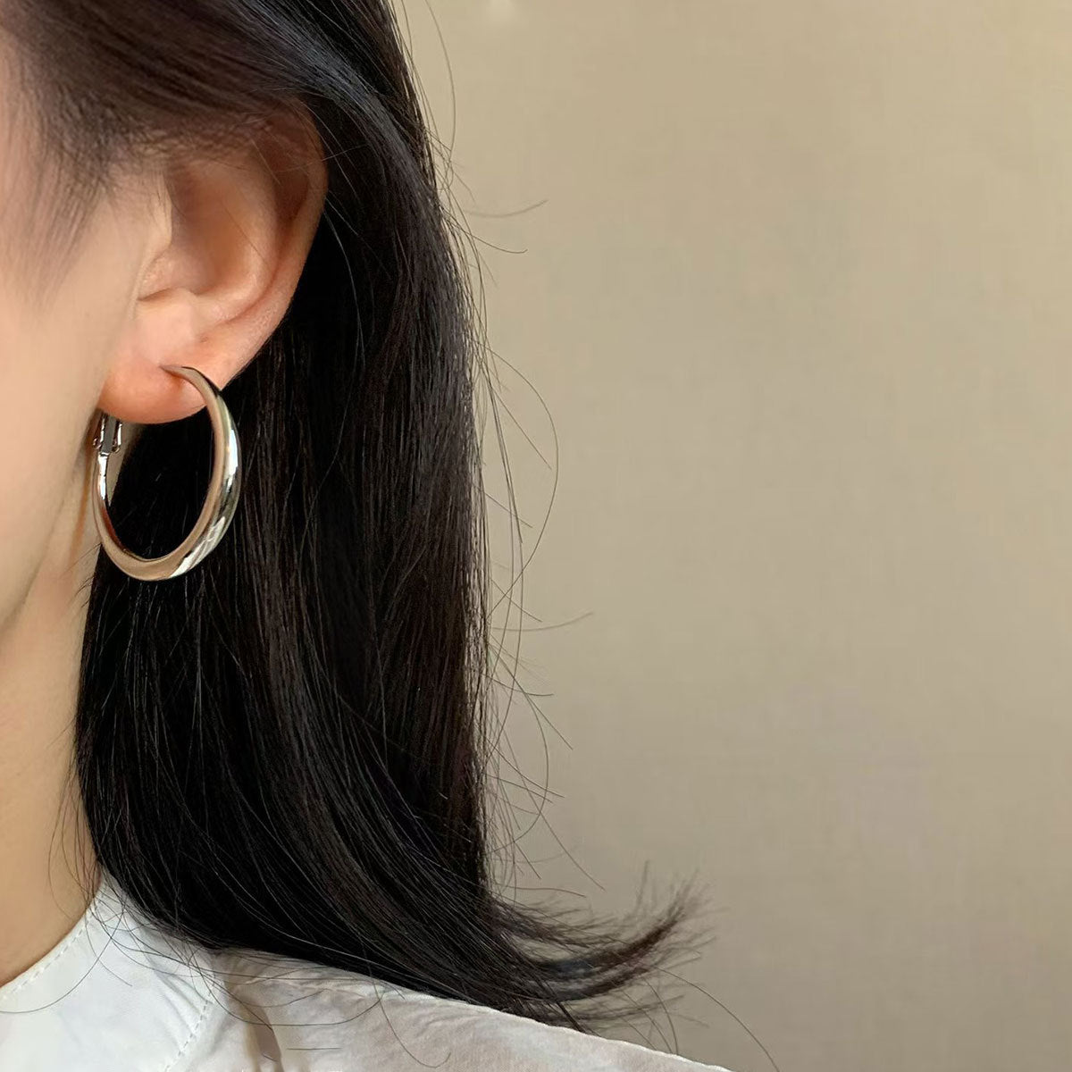 Wholesale Minimalist geometric metal hoop earrings